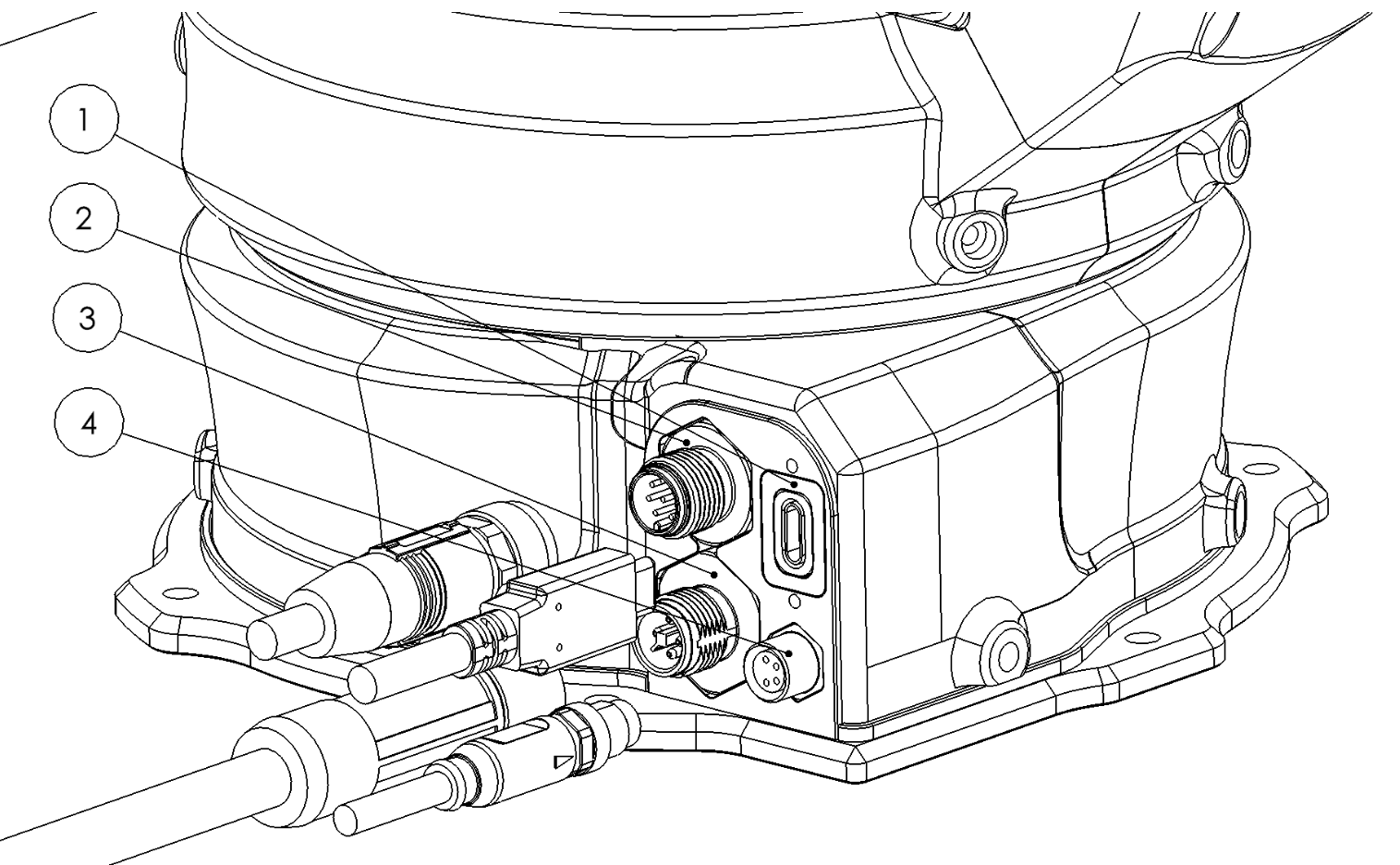 Illustration of the arm arm power connector interfaces